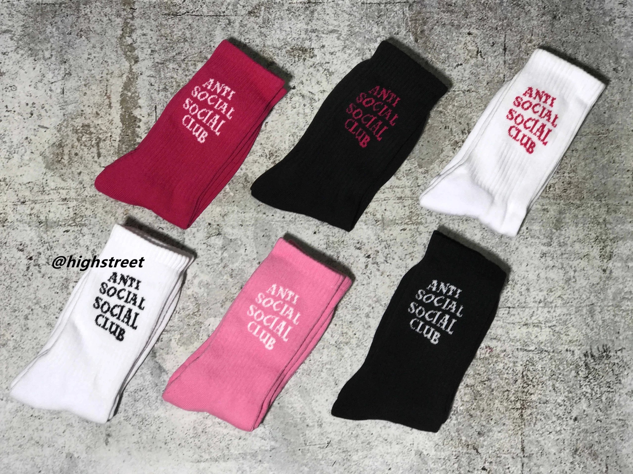 Anti Social Social Club Logo Socks Pink Socks - 2