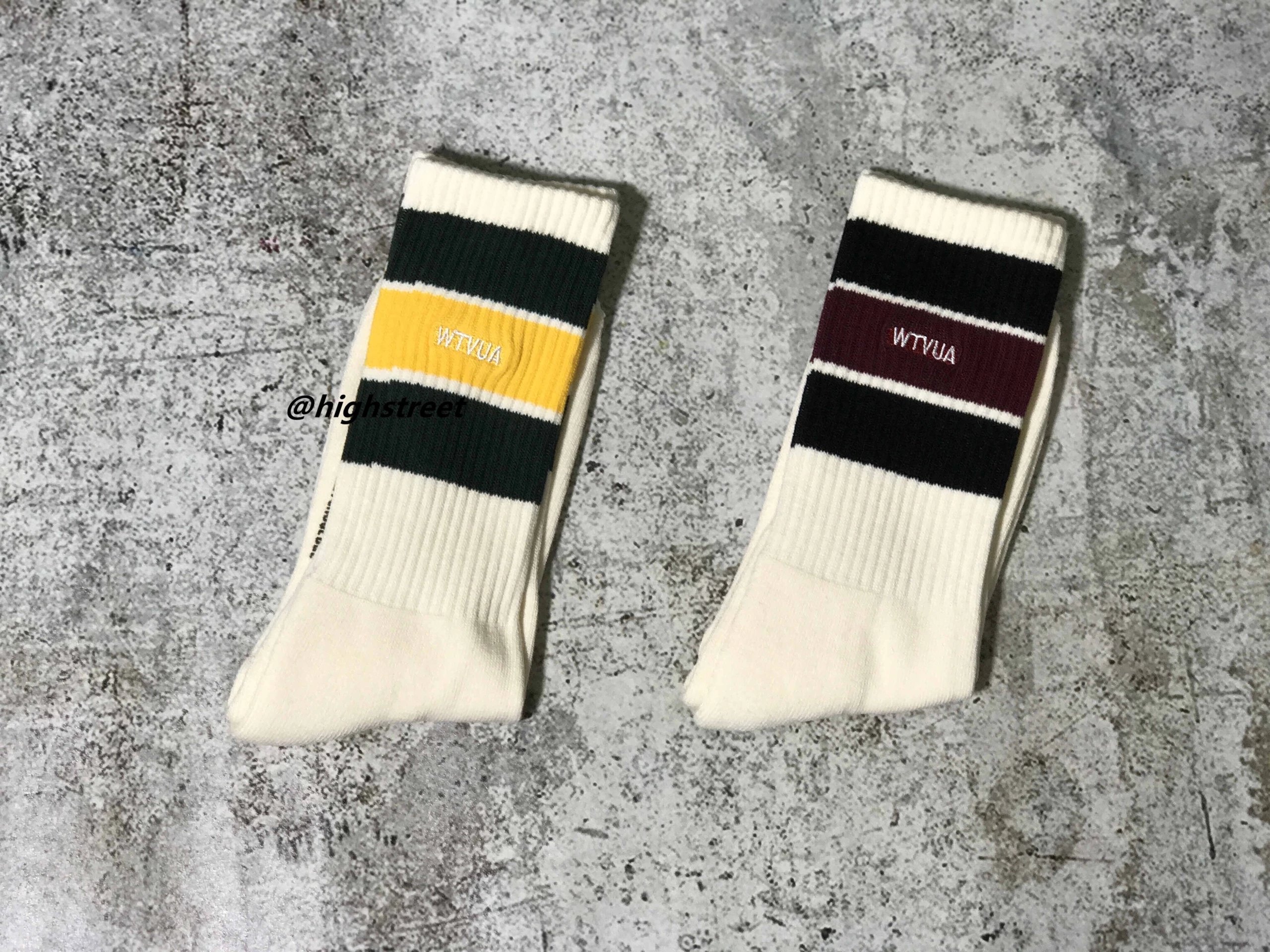 WTVUA Striped Crew Socks