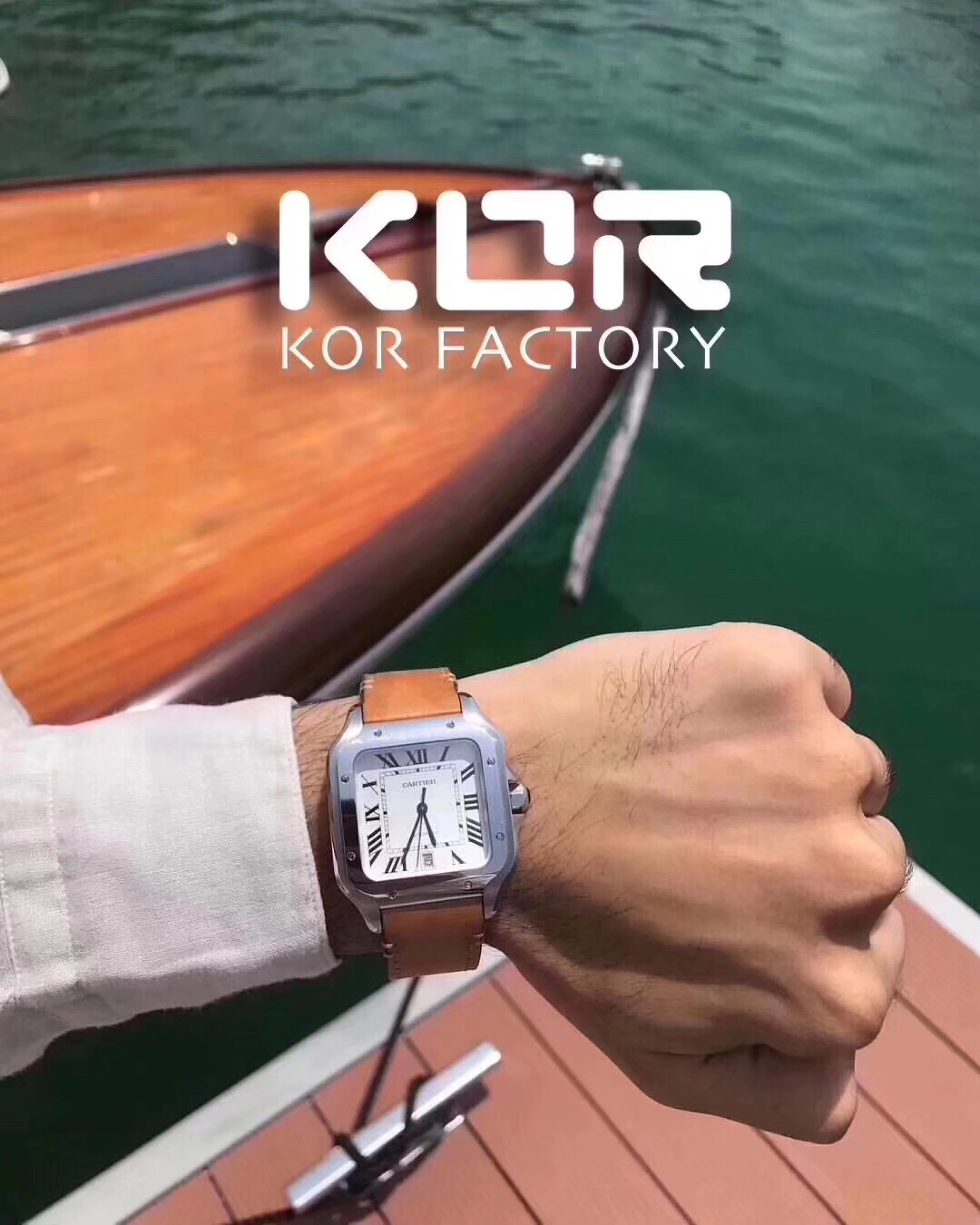 KOR厂最新卡地亚山度士系列大号WSSA0009 真正正品开模，直径47.5X39.8 厚度9.08mm男士机械手表
