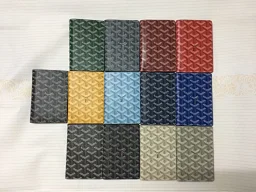 thumbnail for Leather passport, document bag, travel card bag, ticket holder, protective cover, original material, canvas, cowhide, multicolor, full size: length 14.5cm, width 10cm, open length 21cm