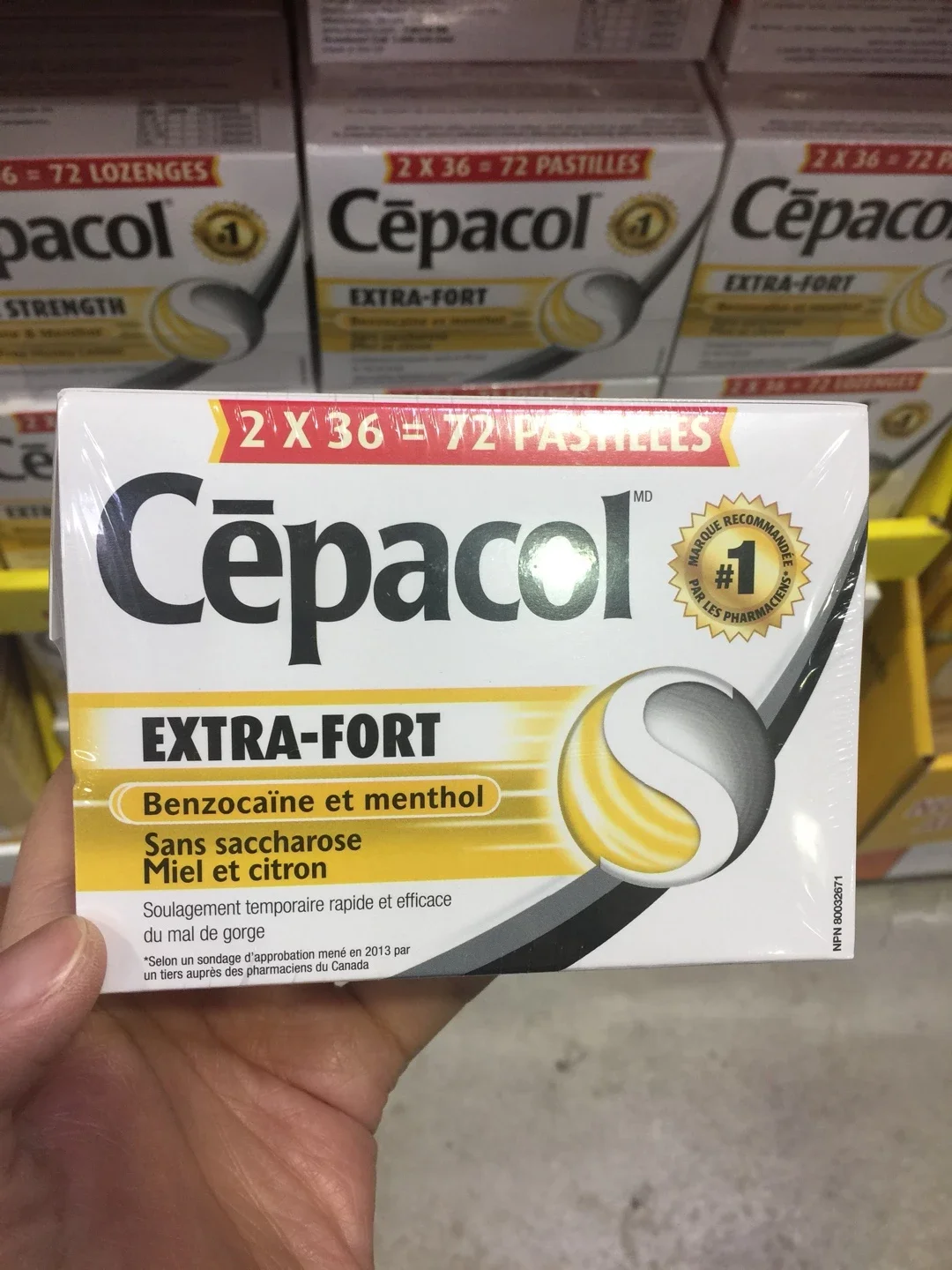 加拿大 的无蔗糖蜂蜜柠檬润喉糖 Cepacol 咽喉炎含片72粒雾霾天容易咽喉肿痛 喉咙痛的时候就靠这个救命了