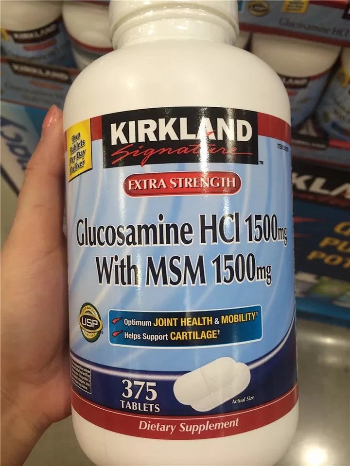 柯克蘭kirkland hcl鹽酸氨基葡萄糖msm維骨力 375粒