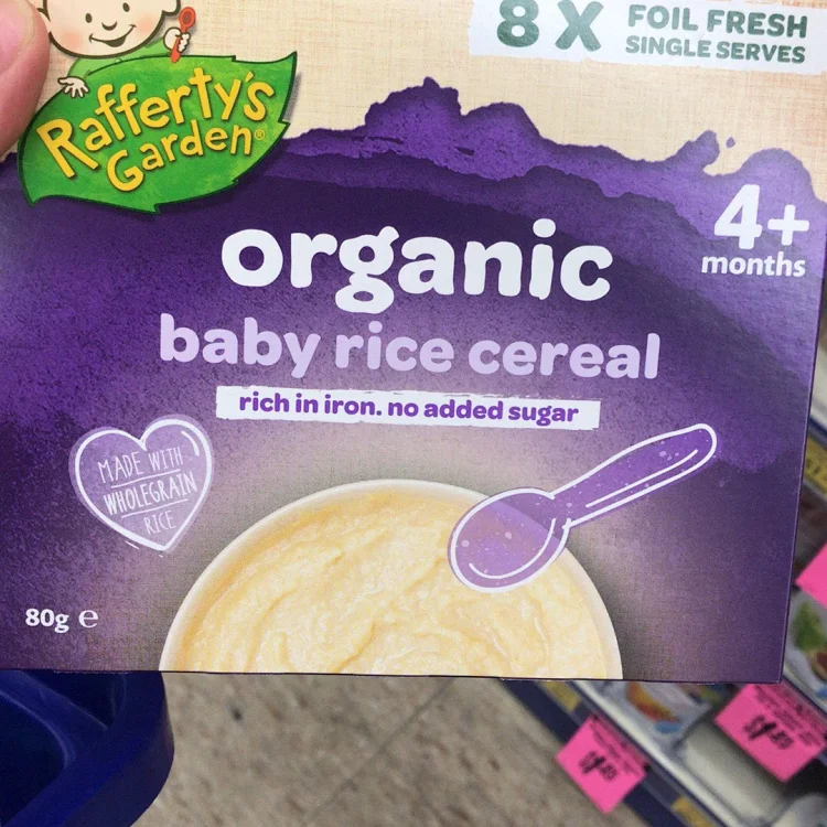 Raffertys Garden有机加铁米粉米糊 英文名称 Raffertys Garden 4 Months Organic Baby Rice Iron 产地 澳洲 产品规格 80g Raffertys Garden有机加铁米粉米糊 英文名称 Raffertys Garden 4 Months Organic Baby Rice Iron 产地 澳洲 产品规格 80g