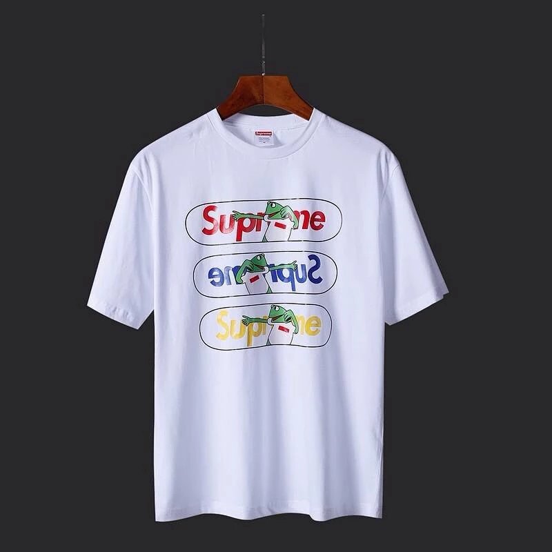 8027白supreme情侣短t