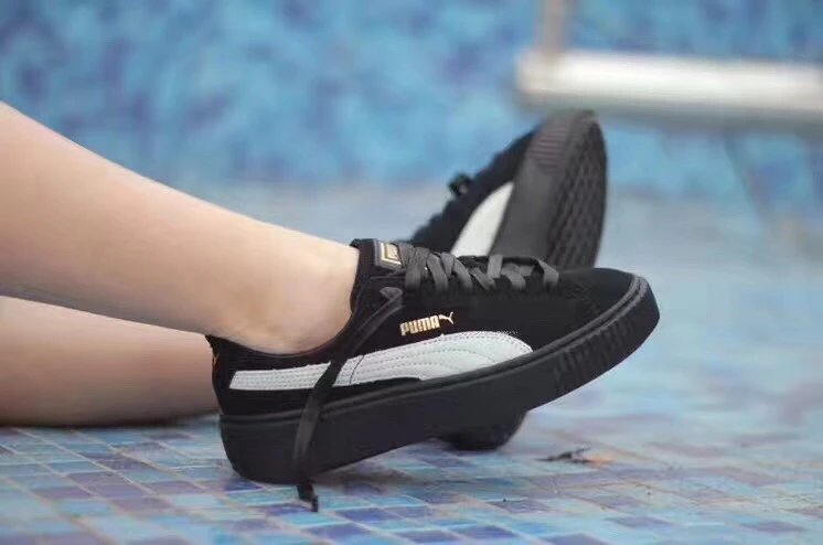 独立订单 超级爆款！Puma Suede Platform 厚底松糕二代 黑白色”看细节 区别市面通货 尺码：35.5