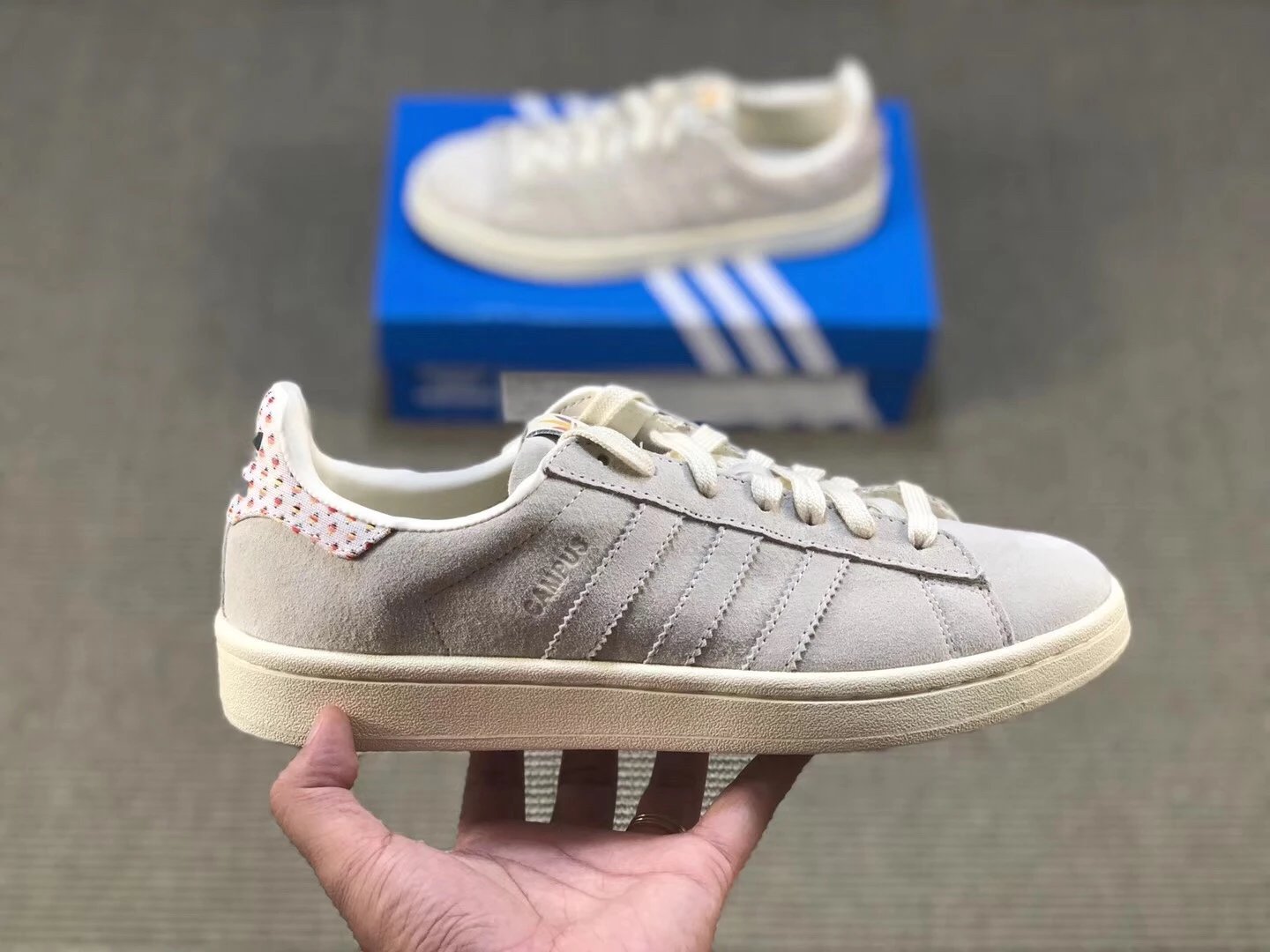 新客专属优惠券Campus 浅卡其彩虹经典复古校园百搭男女运动休闲板鞋