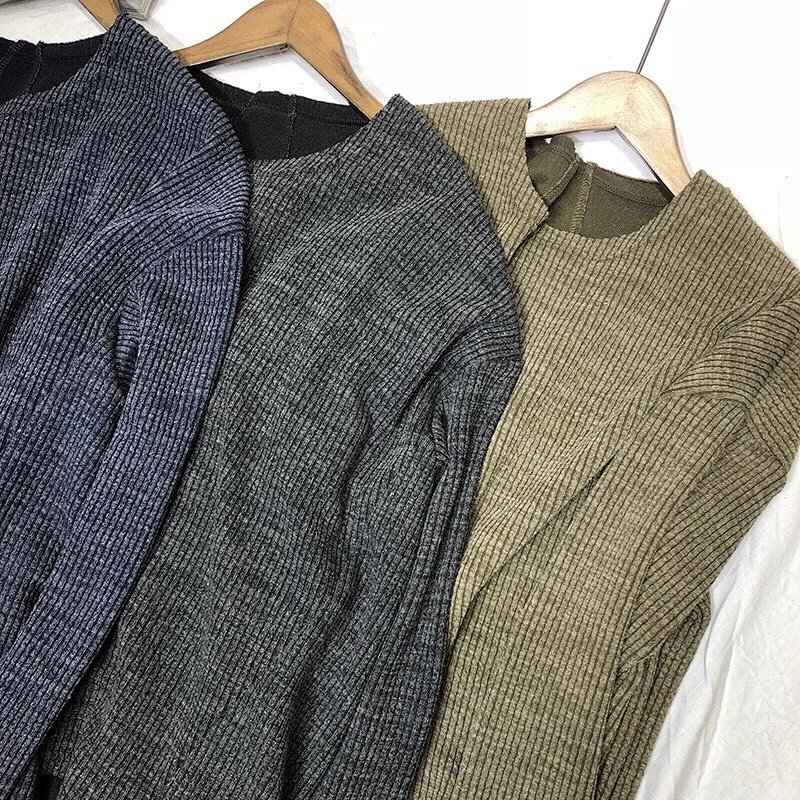 超大宽松蝙蝠袖针织复合加厚打底衫 三色(蓝色 绿色 灰色)