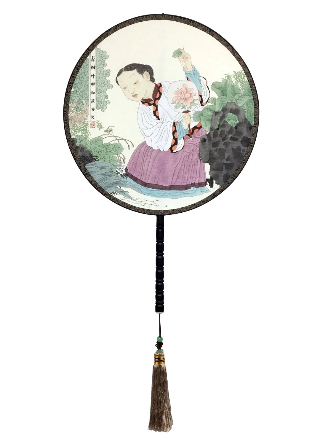 (此作品已售)作者:马唯驰名称:青树叶材质:绢本尺寸:直径31.