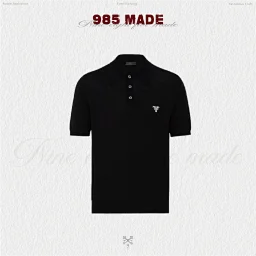 thumbnail for 985made (In Stock) Pra Worsted Wool Polo Custom Buttons, Elegant Silhouette, Imported Tajima Embroidery, Ultra-fine Yarn, Ultimate Touch
