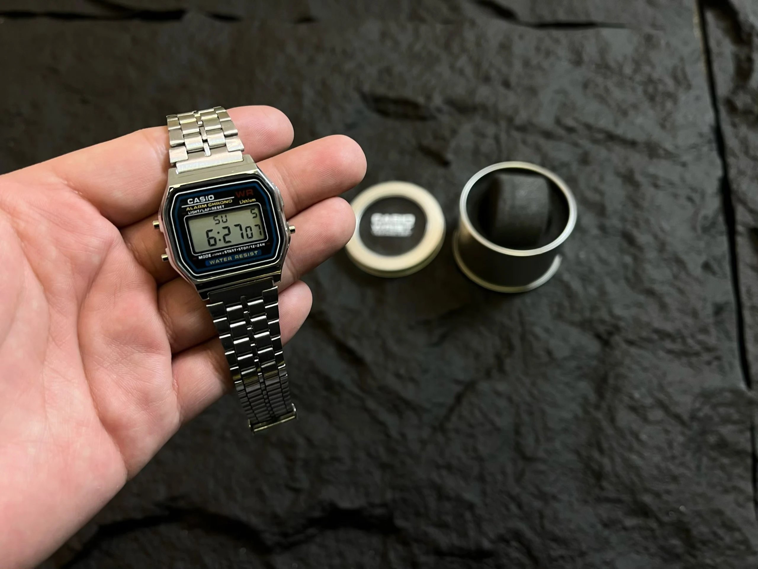 Casio A159W Silver Digital Watch - Top Version