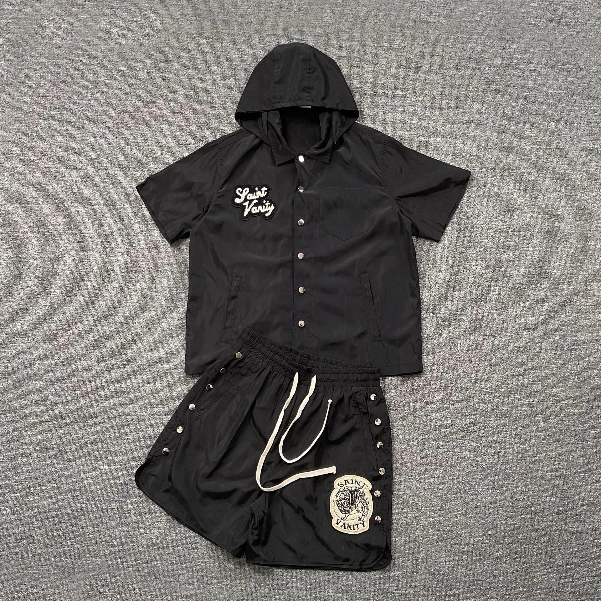 Saint Vanity Hooded Windbreaker Brown Outerwear - 15
