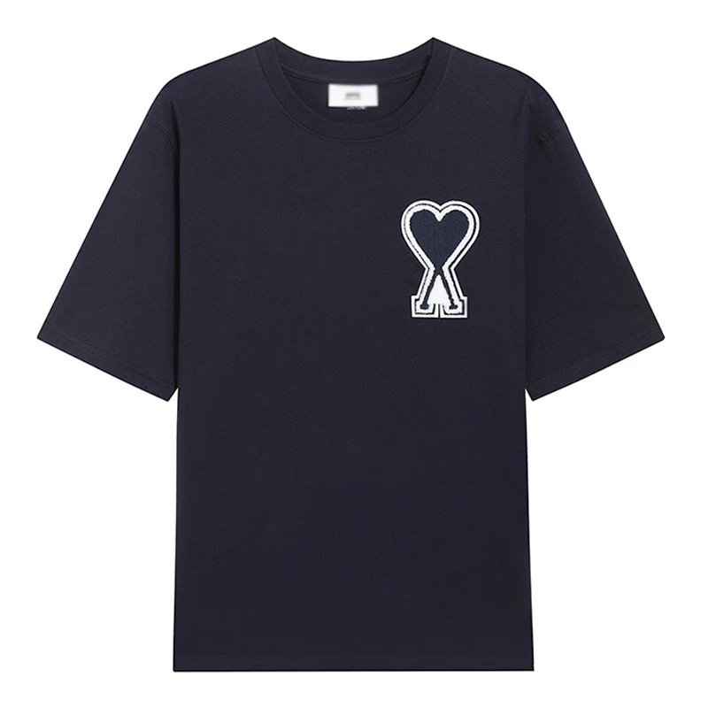 Ami Paris Classic Black Cotton Polo Shirt