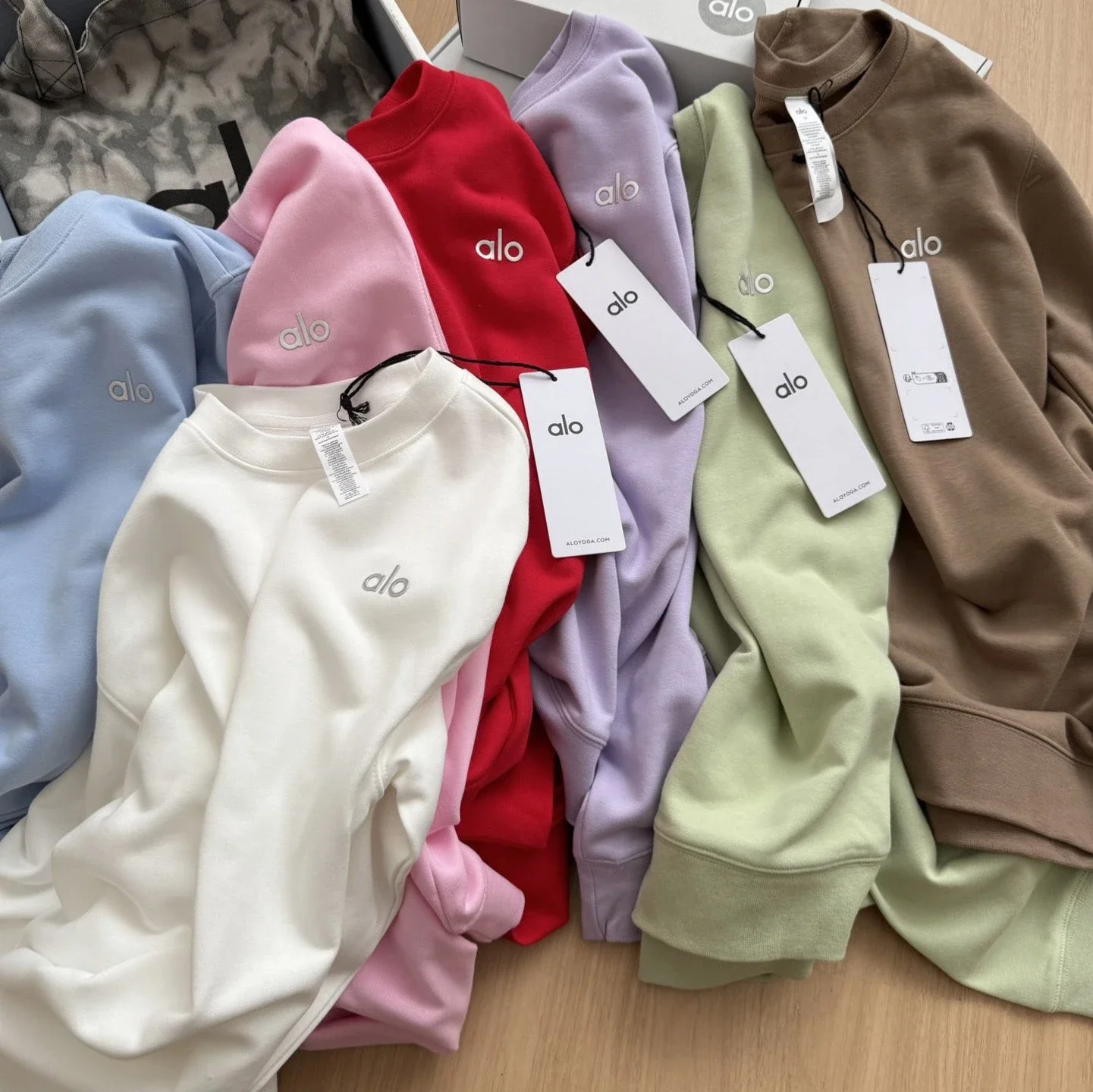 Small label unisex long-sleeved sweatshirt solid color round neck casual top