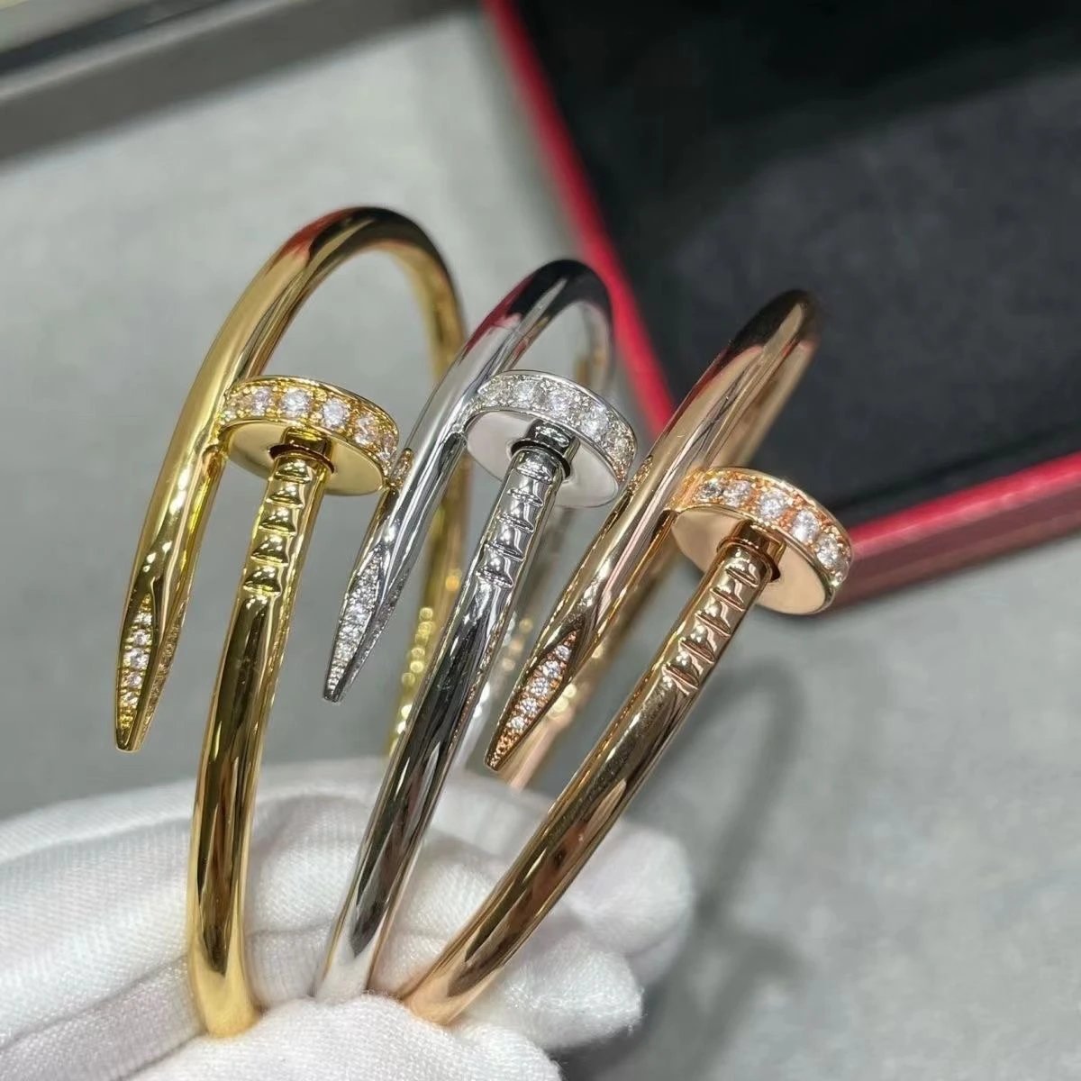 Cartier Juste un Clou Diamond Bracelet in Yellow, White, and Rose Gold - 131521