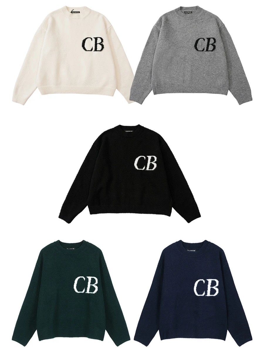 CB Letter Jacquard Knit Sweater photo 5