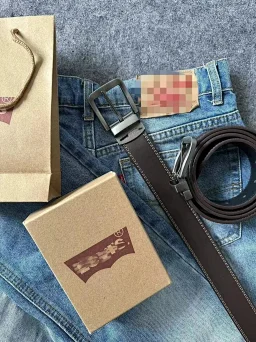 thumbnail for 【现货秒发】预言自主维斯皮带 ,celanfit,老钱小子必备，二层皮料 区别市面假皮 下单即送礼盒 包装 打孔器 皮带可翻转双面可用 穿搭必备单品规格120cm3.8非李维斯皮带