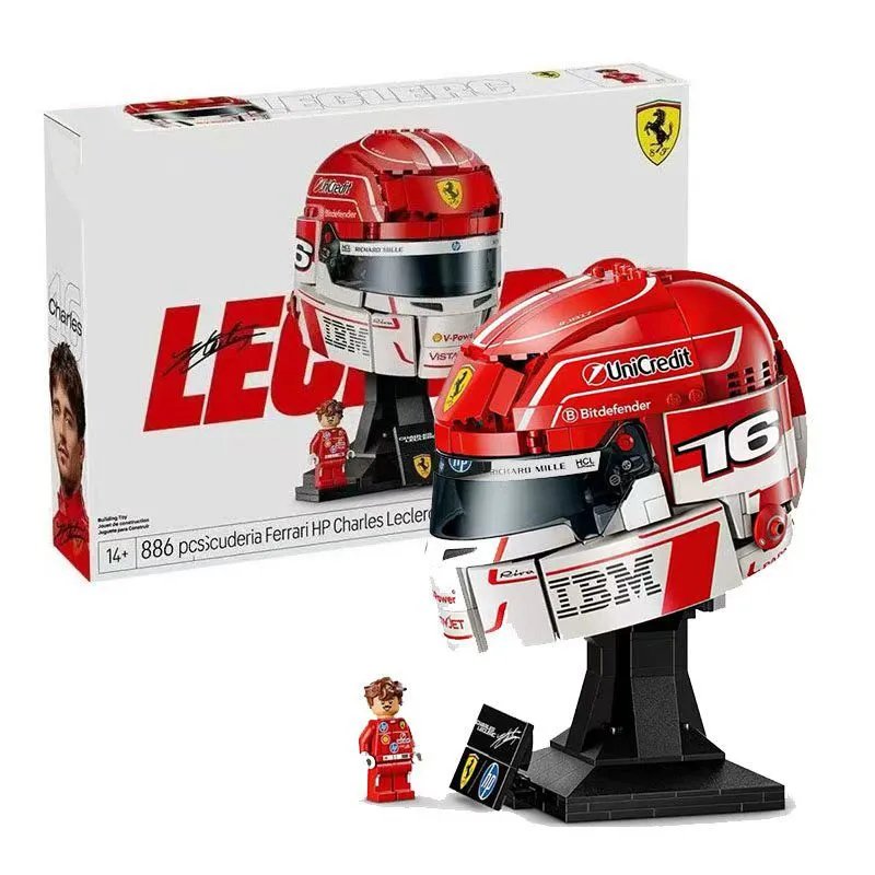 Chinese made building blocks 43022 French Rally F1 Hamilton Helmet 43014 Leclerc Assembly Toy