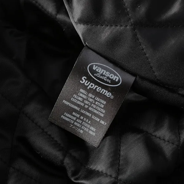 Supreme x Vans Leather Hooded Bomber Jacket Black - 6