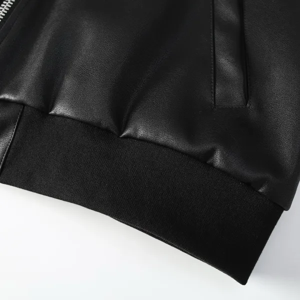 Supreme x Vans Leather Hooded Bomber Jacket Black - 11