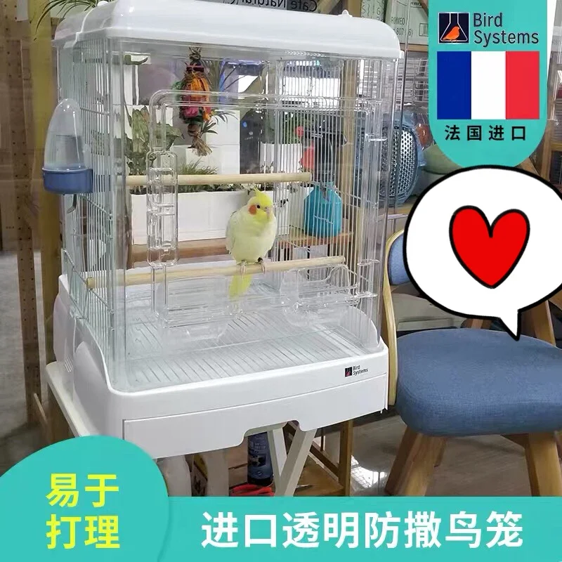 鳥籠 不锈钢鸟笼灰鹦鹉笼豪华亚克力鹦鹉鸟笼子亚马逊金刚灰机葵花折衷