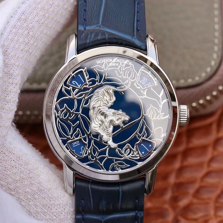 VE厂江诗丹顿艺术大师系列86073生肖虎皮带男士机械手表