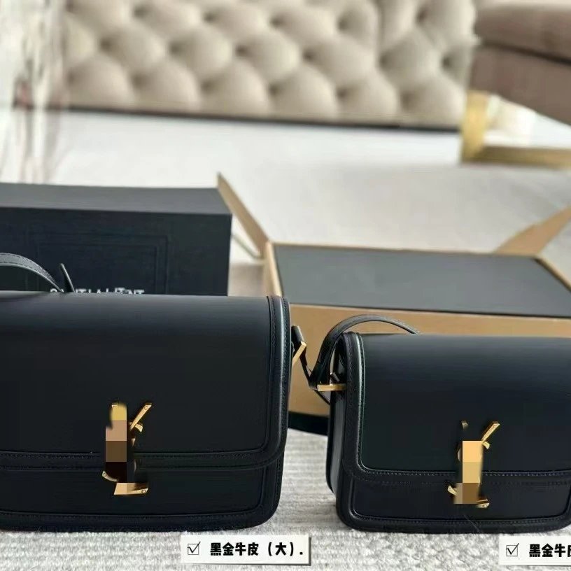 Saint Laurent Black Leather Niki Shoulder Bag with Gold YSL Logo