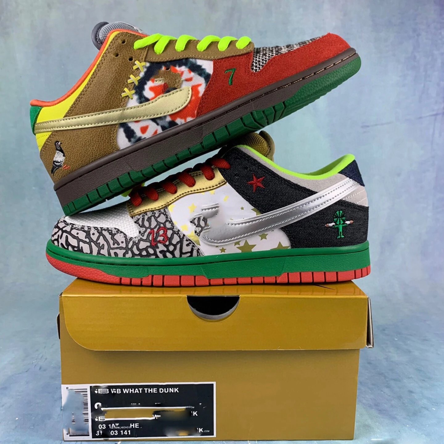 Nike Dunk SB Low What The Dunk Multi-Color Patchwork Sneakers