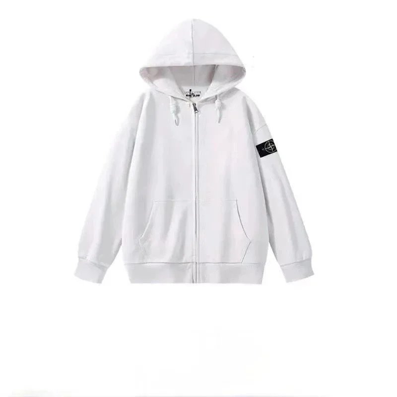 连帽拉链外套白色