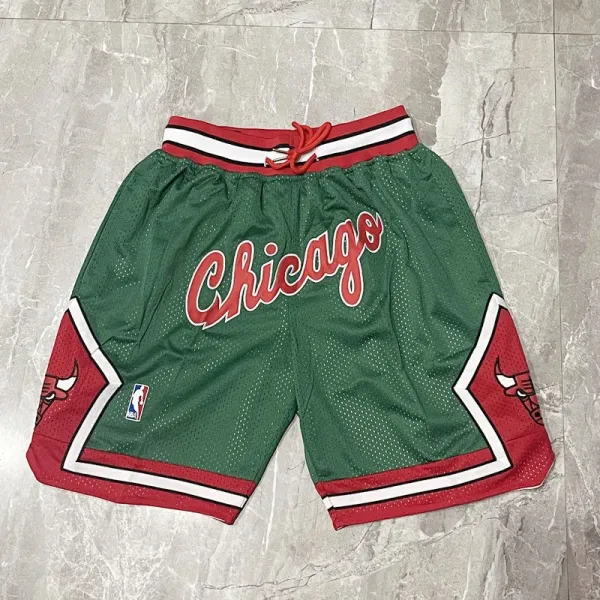 Chicago Bulls Mesh Shorts Green Red White - 1