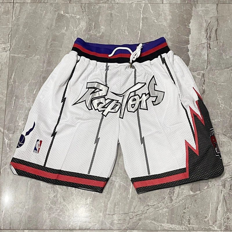 NBA Toronto Raptors Throwback Mesh Shorts White / Red / Black