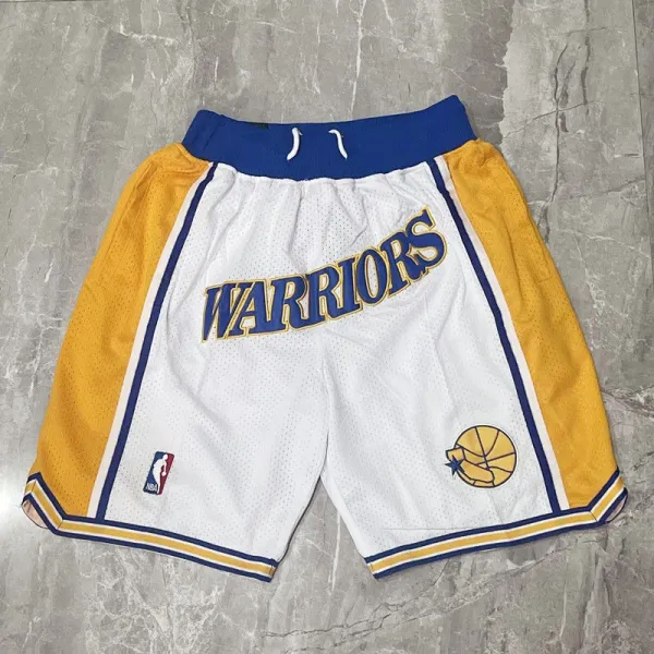 Golden State Warriors Mesh Shorts White Yellow Blue - 1