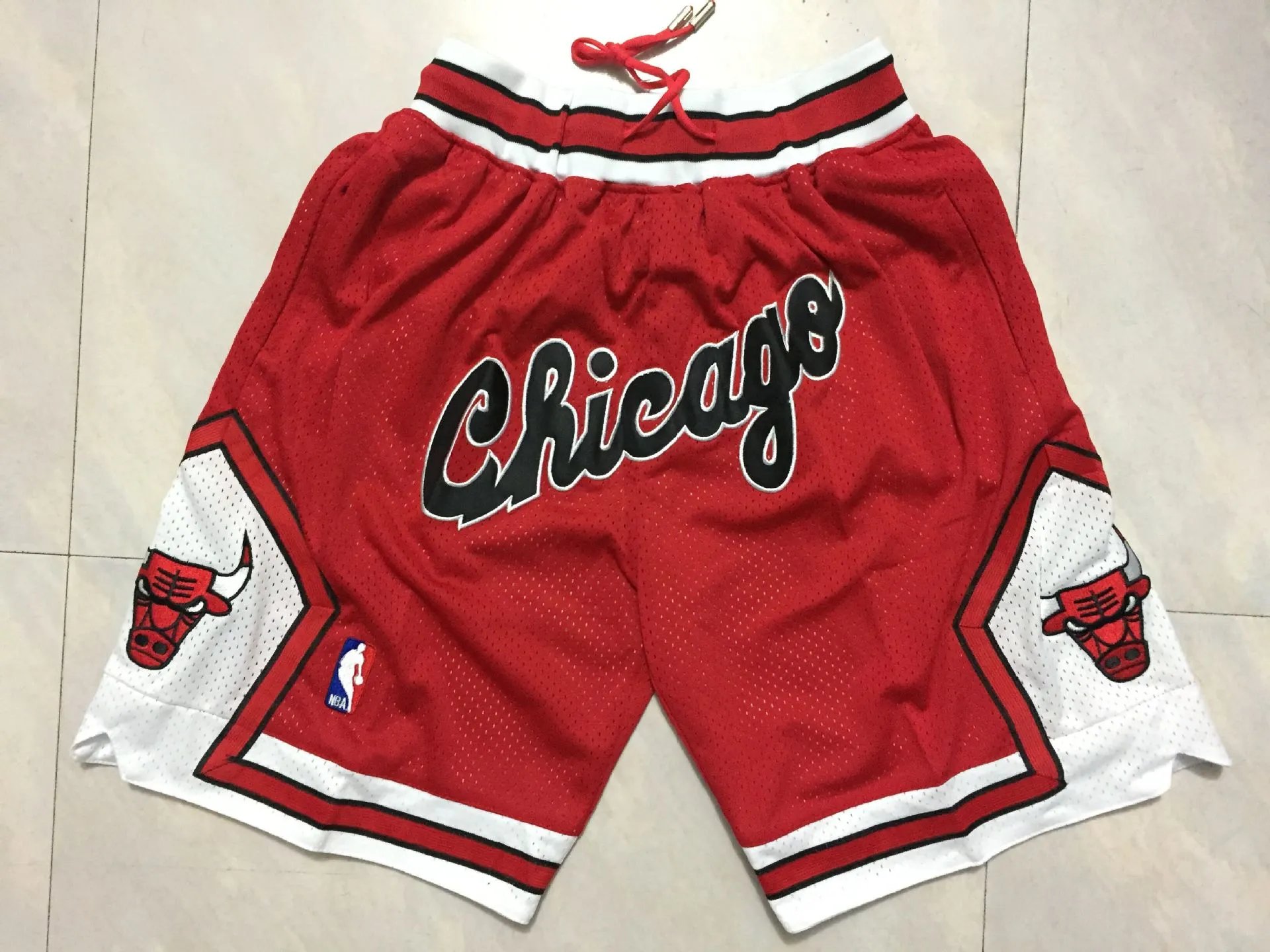 Chicago Bulls Mesh Shorts Black Red White - 11