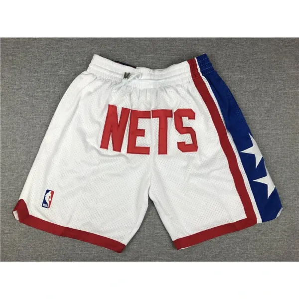 NBA Brooklyn Nets Throwback Mesh Shorts White / Red / Blue - 1