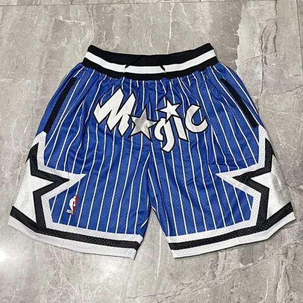 Orlando Magic NBA Replica Shorts Blue Pinstripe Basketball Shorts - 1