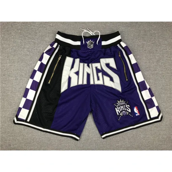 Sacramento Kings NBA Authentic Shorts Purple Checkerboard Mesh Shorts - 1