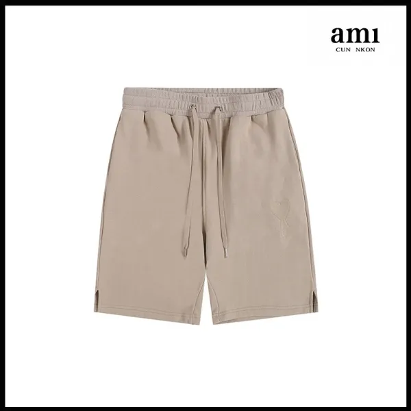 Ami Cun Nkon Beige Embroidered Heart Shorts - 1