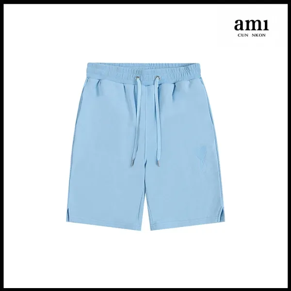 Ami Cun Nkon Heart Embroidery Shorts Light Blue - 1