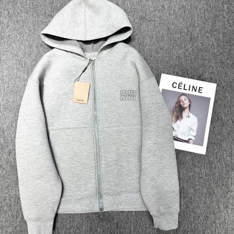 Autumn and winter new M family hooded cardigan loose jacket casual zipper long sleeved sweatshirt for men and women