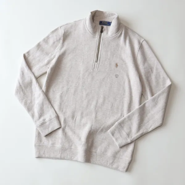 Ralph Lauren Polo Half-Zip Sweater Beige - 1