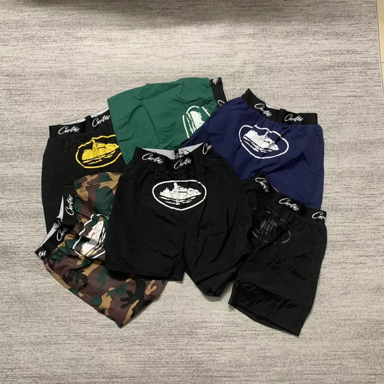 Corteiz游轮印花夏季运动宽松沙滩短裤休闲百搭速干裤男