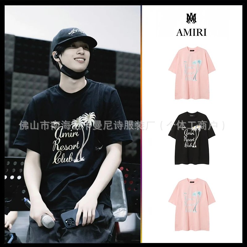 AM圆领短袖纯棉宽松印花T恤欧美 4