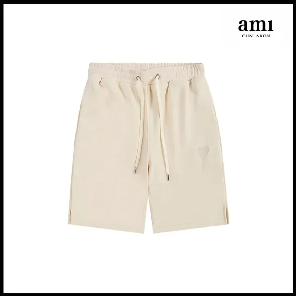 Ami Cun Nkon Heart Embroidery Shorts Beige Shorts - 1