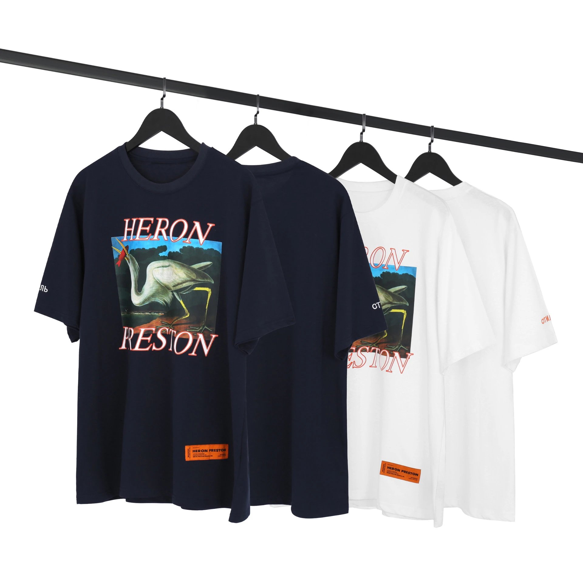 Heron Preston White Heron Graphic Cotton T-Shirt