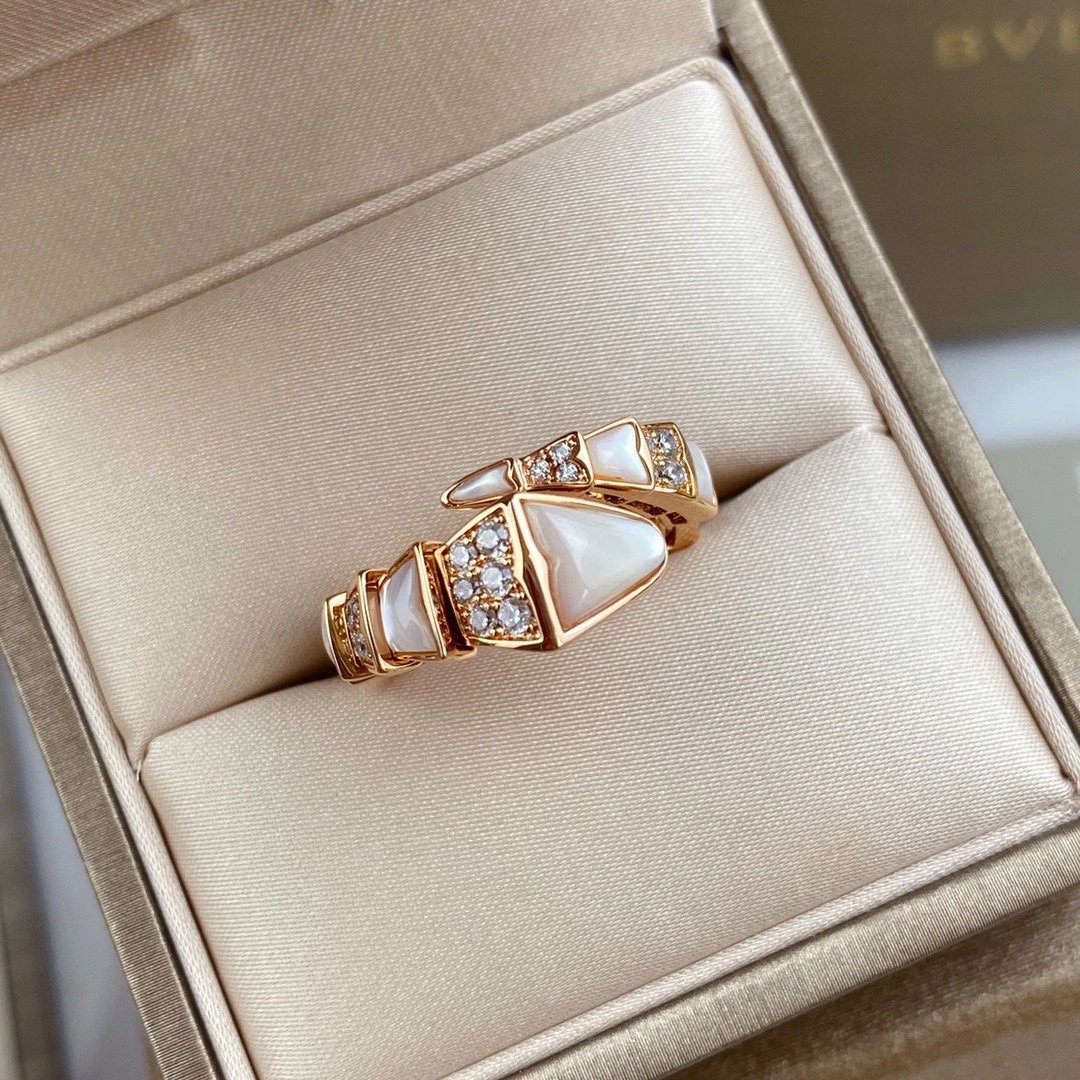Bvlgari Serpenti Rose Gold Diamond Ring