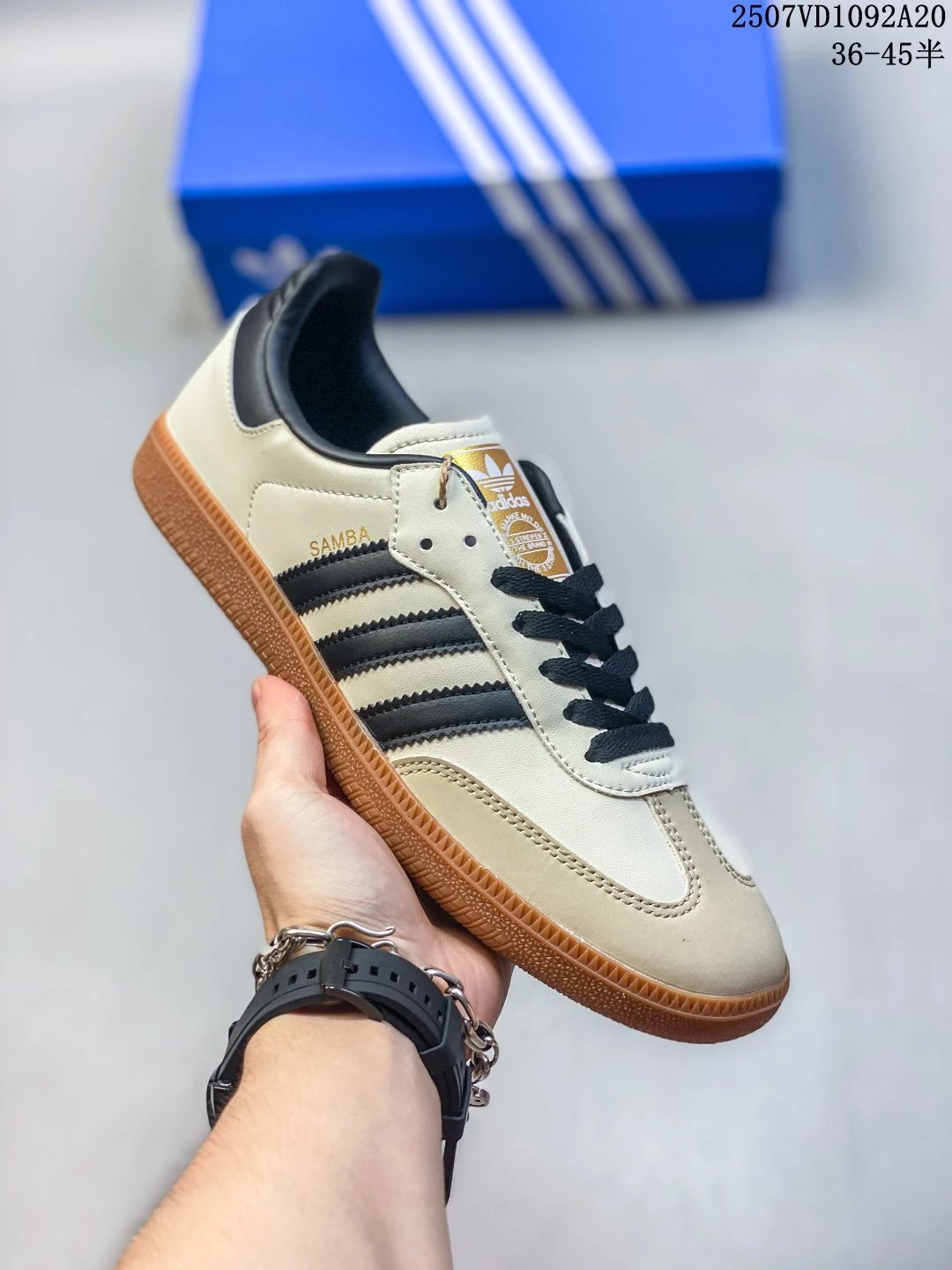 Adidas Samba Classic Beige Black Gum Sole Sneakers