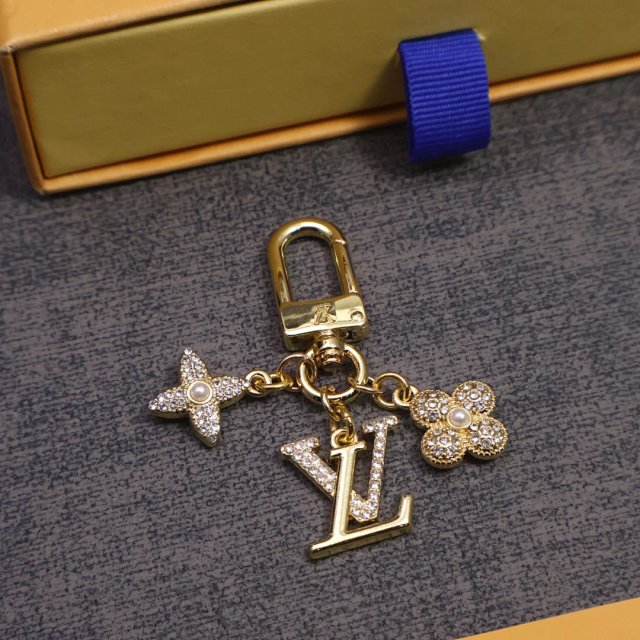 Louis Vuitton Gold Flower Initial Keychain Women