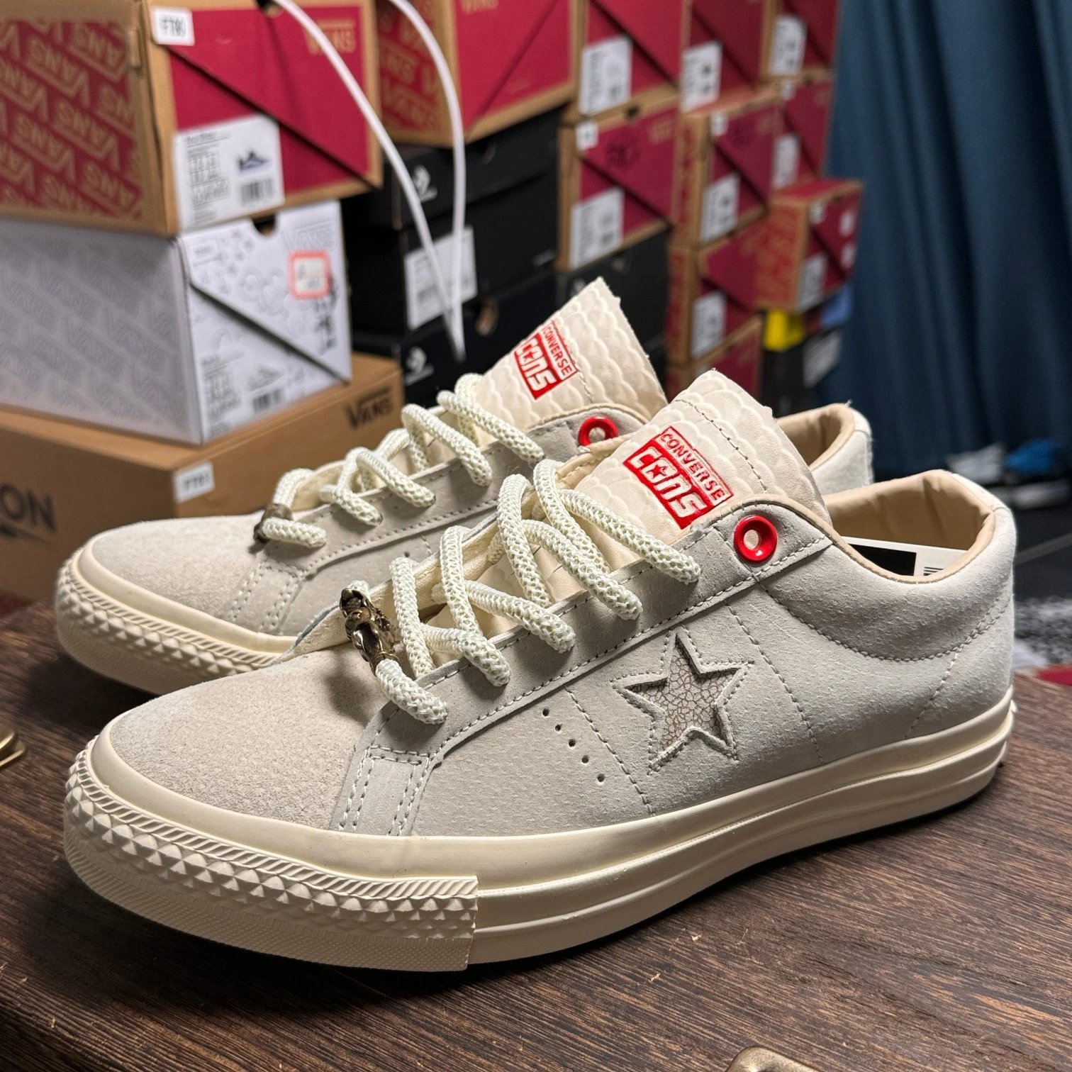 Converse One Star Beige Leather Sneakers