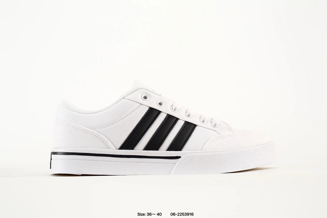 Adidas White Canvas Sneakers Low-Top Shoes for Men Women