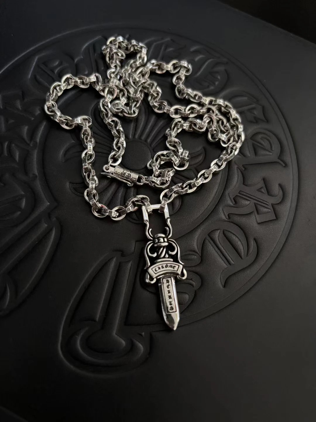 Chrome Hearts Silver Dagger Pendant Necklace 925 Gothic Jewelry