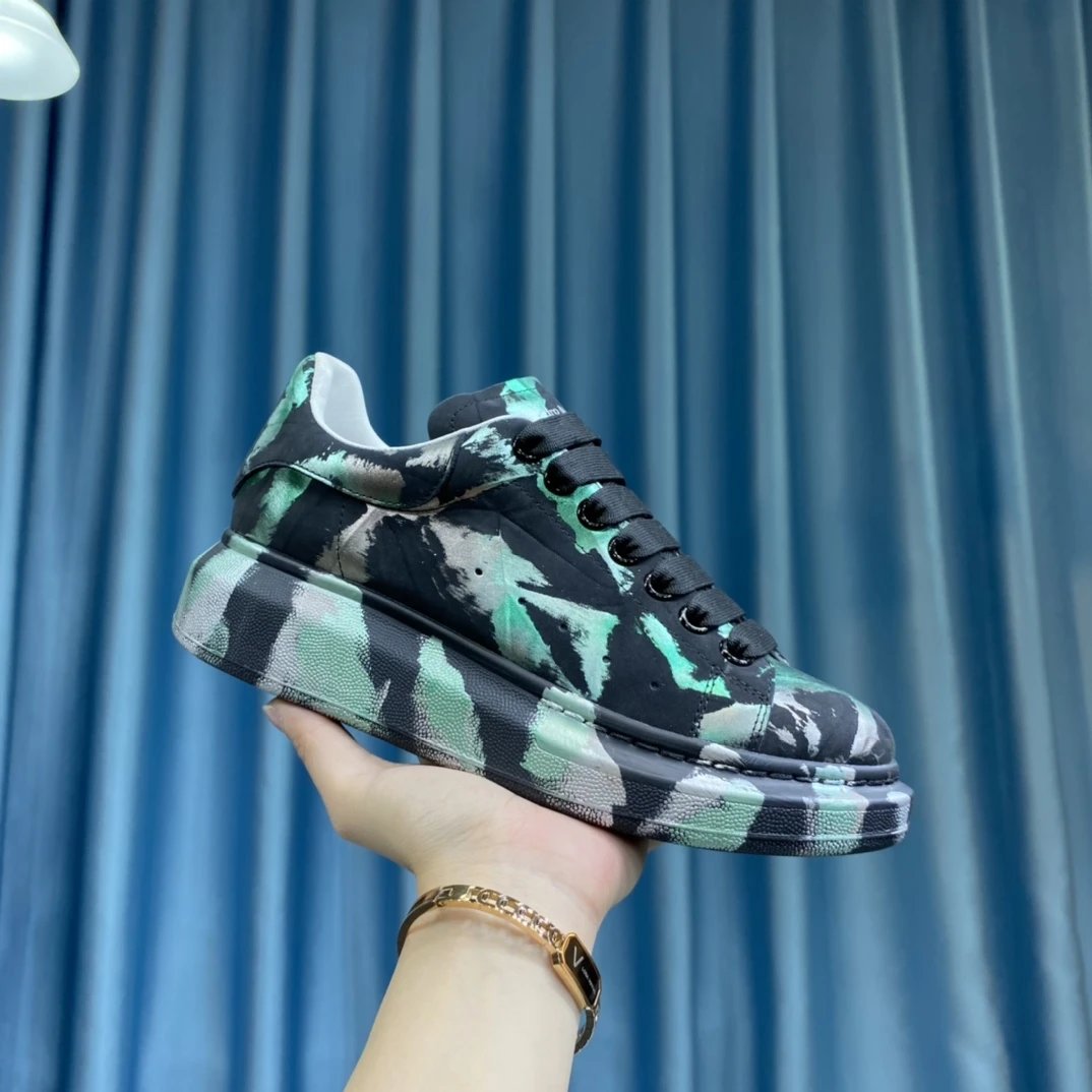 Alexander McQueen Green Black Abstract Thick Sole Sneakers